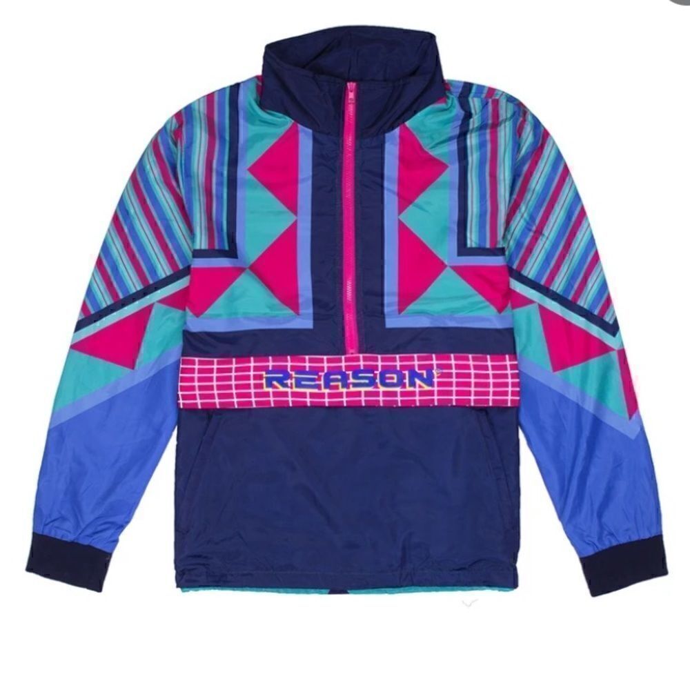 Reason Neo Abstract Track Jacket Size Medium NWT